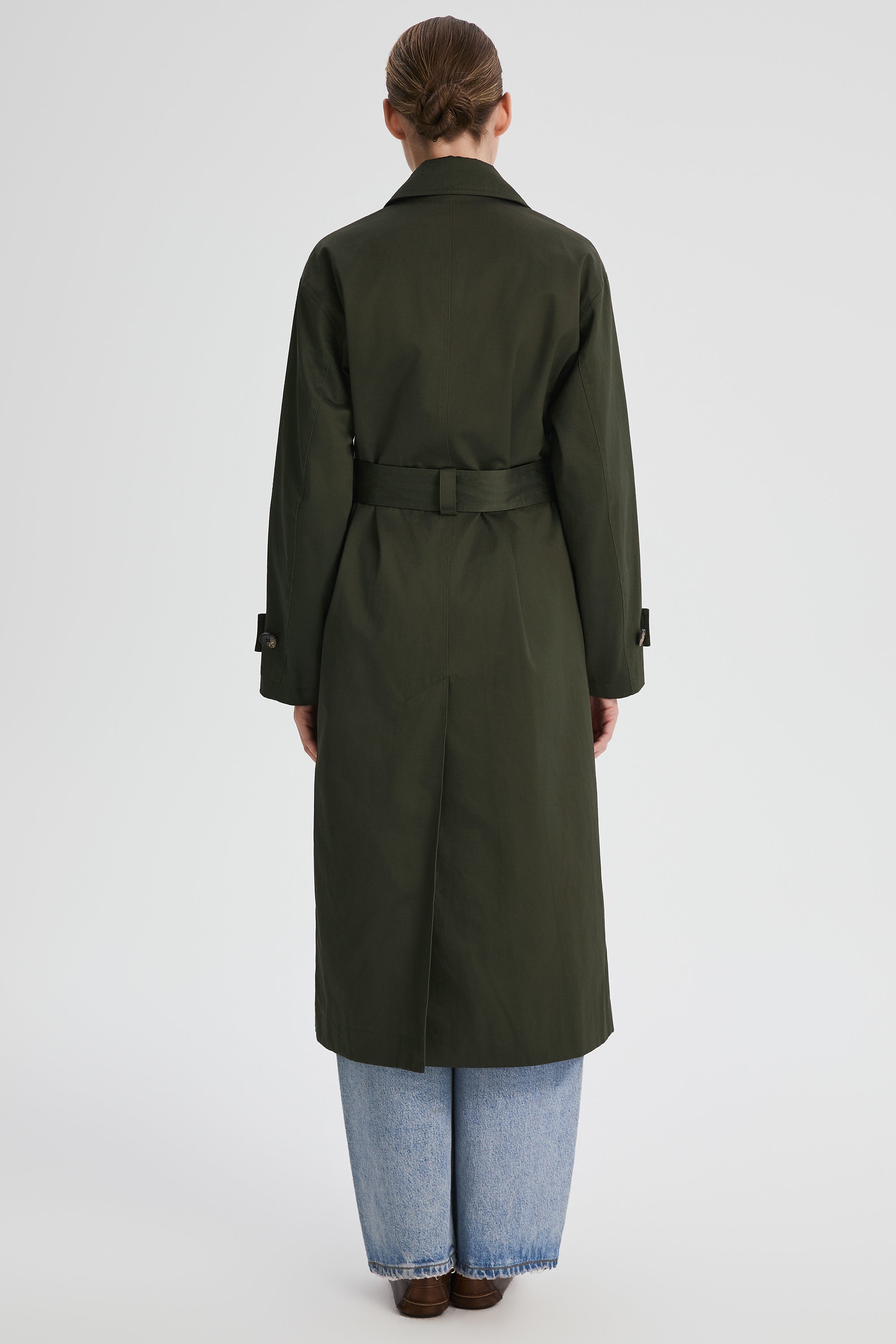 Maxi Length Oversized Trench Coat orolay #color_olive