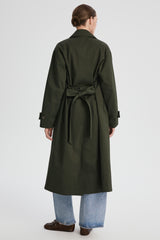 Maxi Length Oversized Trench Coat orolay #color_olive