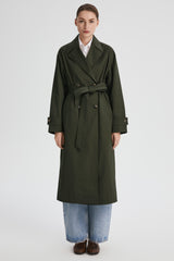 Maxi Length Oversized Trench Coat orolay #color_olive