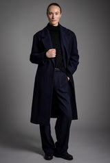 orolay Maxi Wool Coat 4-Button #color_navy