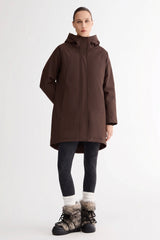 Mid-Length Windproof Parka Coat #color_coffee