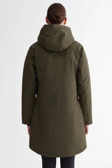 Mid-Length Windproof Parka Coat #color_olive