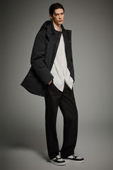 Mid-length Dual-Pocket Hooded Down Parka Jacket Orolay #color_black