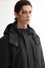 Mid-length Dual-Pocket Hooded Down Parka Jacket Orolay #color_black