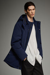Mid-length Dual-Pocket Hooded Down Parka Jacket Orolay #color_navy