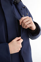 Mid-length Dual-Pocket Hooded Down Parka Jacket Orolay #color_navy