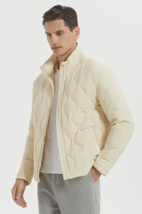 Orolay Lightweight Quilted Bomber Jackets Full Zip #color_beige