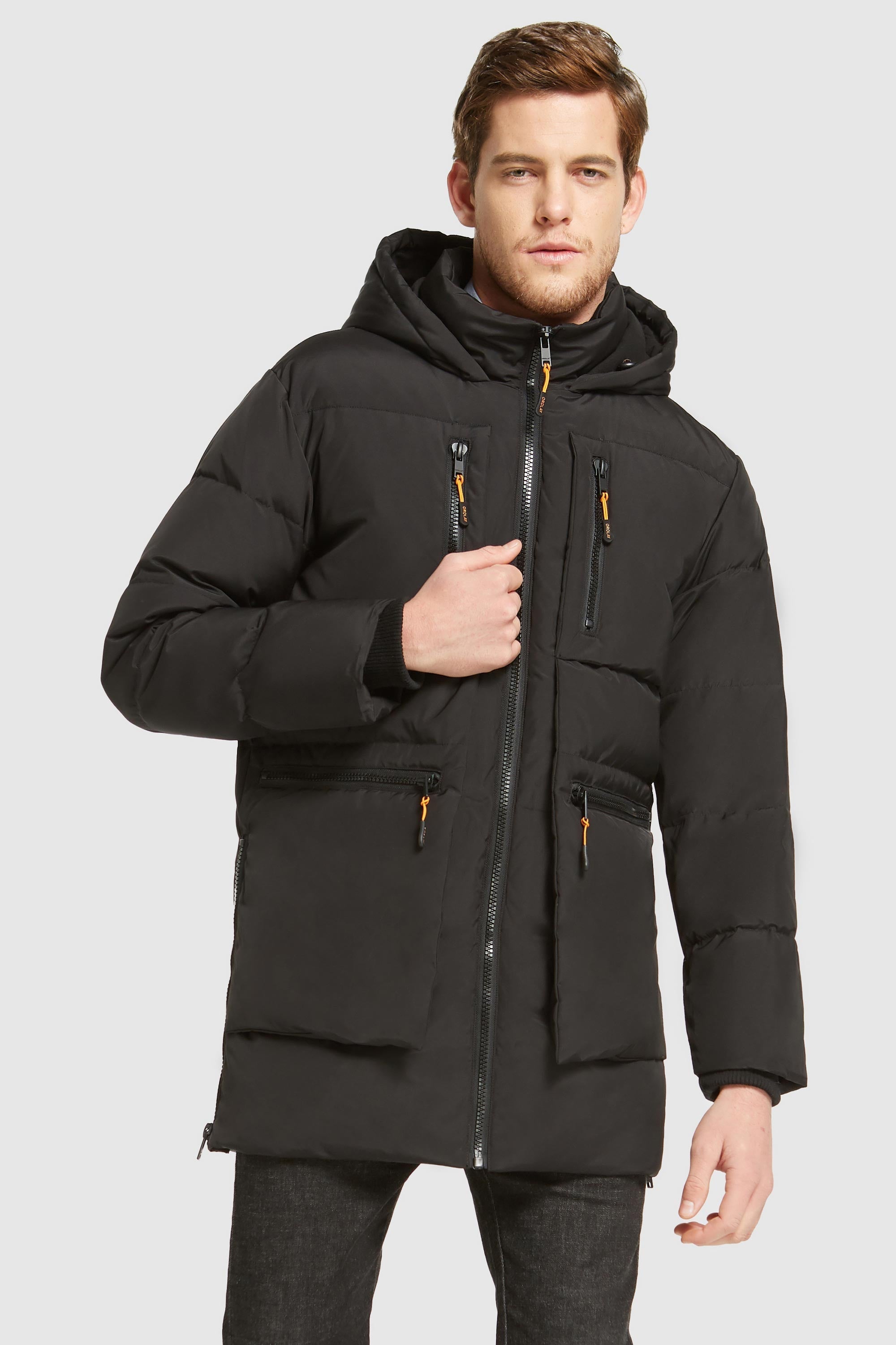 Orolay-092 Classics Hooded Thickened Down Jacket-Orolay 092 Classics Hooded Thickened Down Jacket men #color_Black