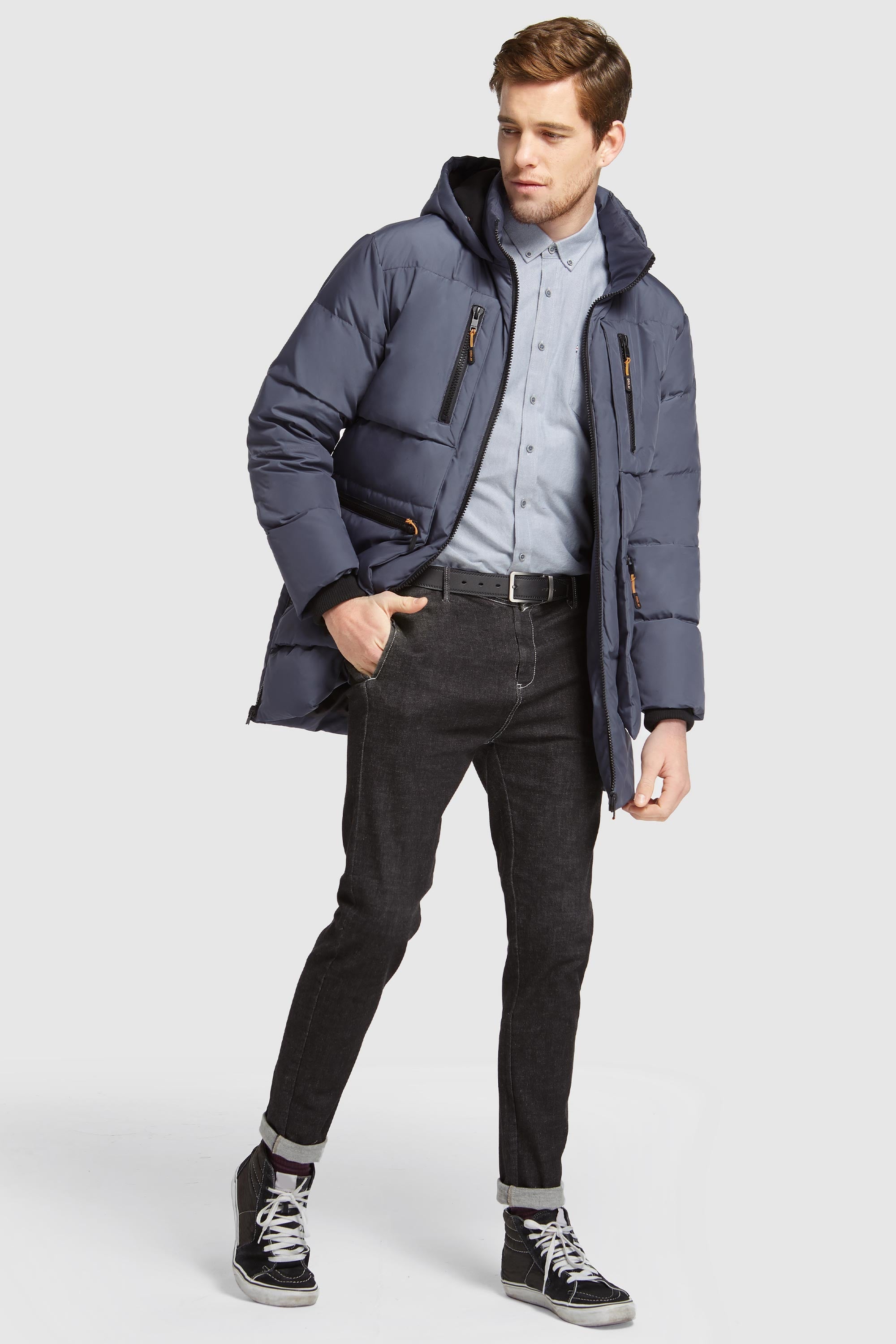 Orolay-092 Classics Hooded Thickened Down Jacket-Orolay 092 Classics Hooded Thickened Down Jacket men #color_Odyssey Gray