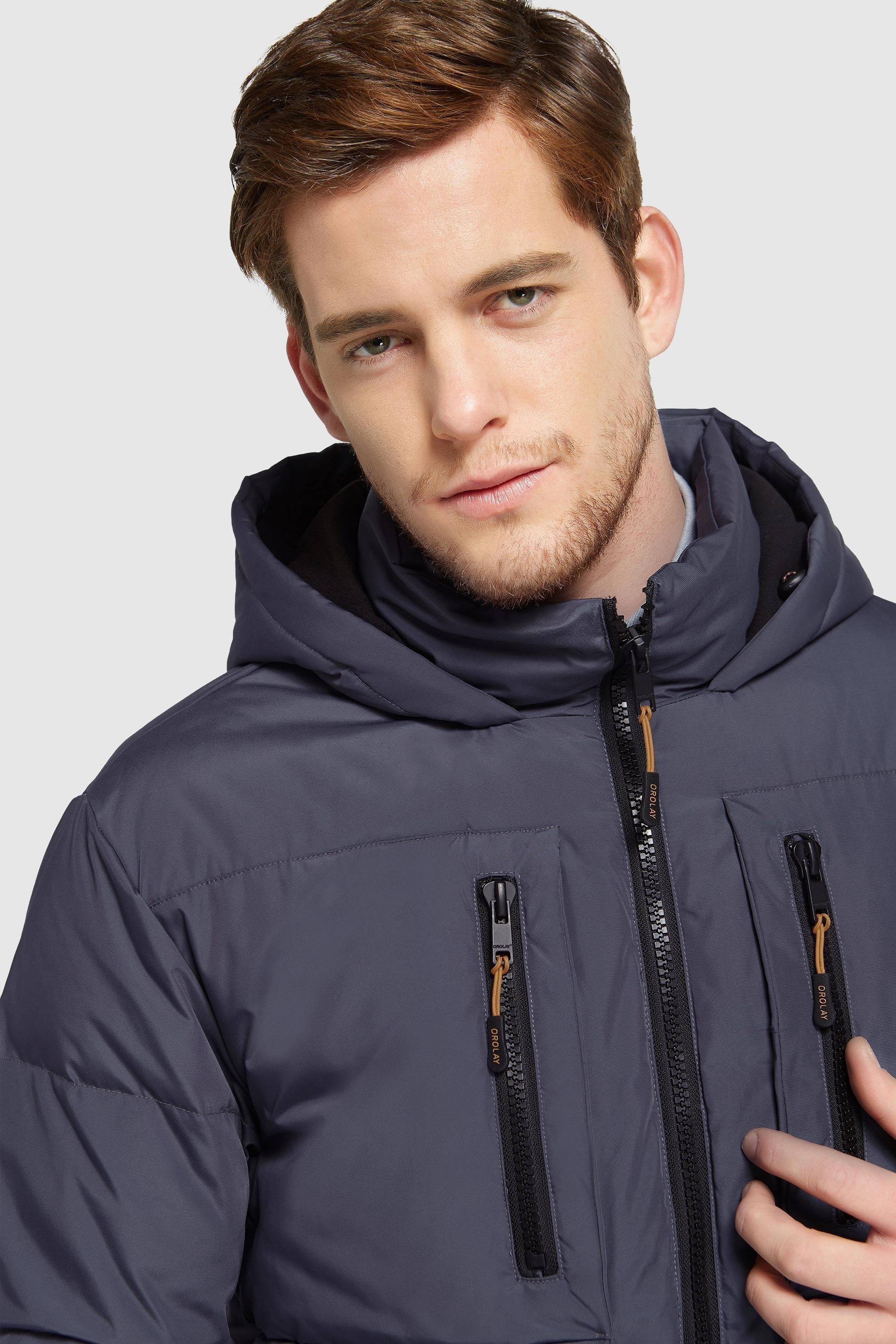 Orolay-092 Classics Hooded Thickened Down Jacket-Orolay 092 Classics Hooded Thickened Down Jacket men #color_Odyssey Gray