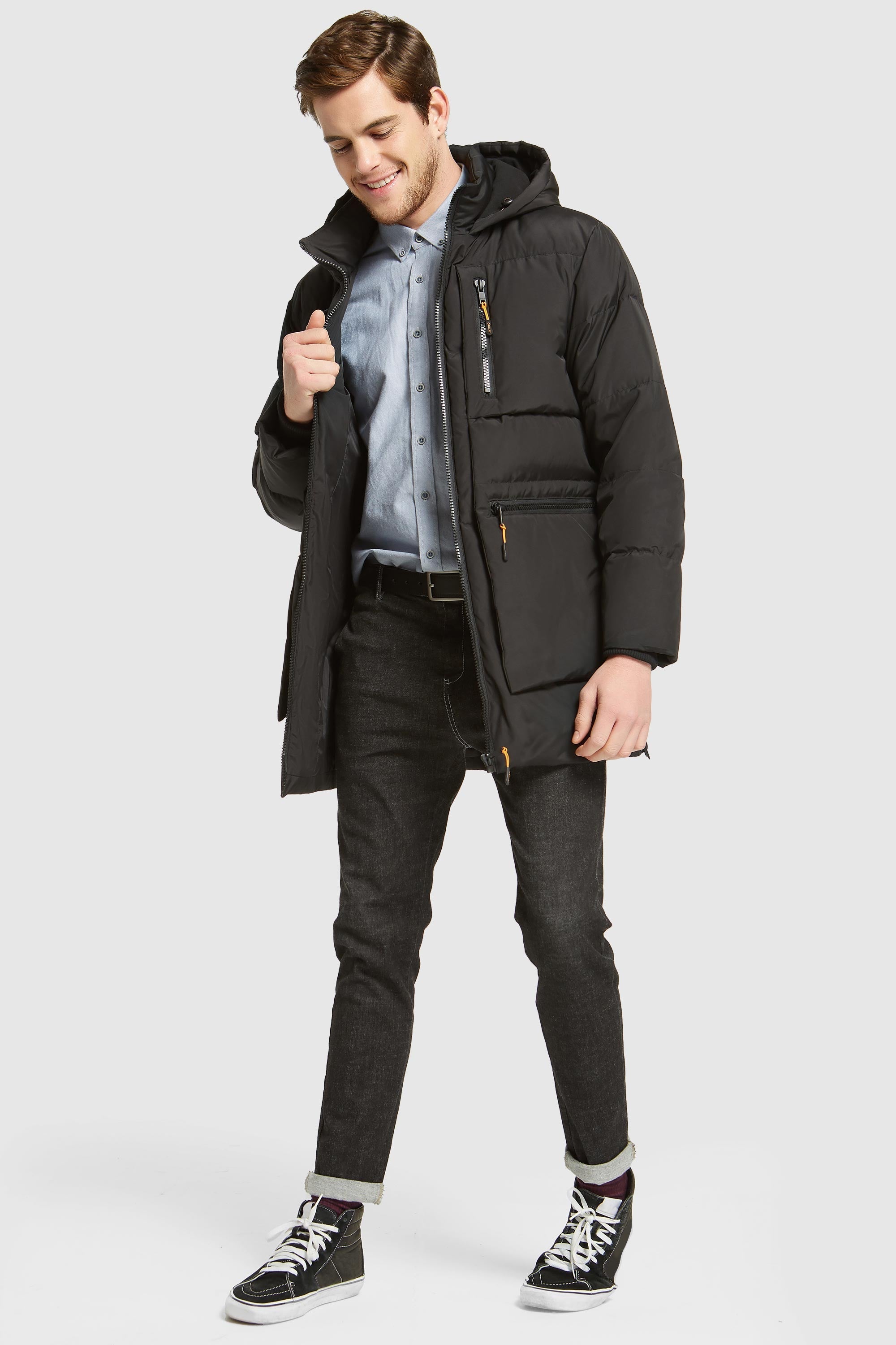 Orolay-092 Classics Hooded Thickened Down Jacket-Orolay 092 Classics Hooded Thickened Down Jacket men #color_Black