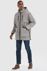 Orolay-092 Classics Hooded Thickened Down Jacket-Orolay 092 Classics Hooded Thickened Down Jacket men #color_Quiet Gray