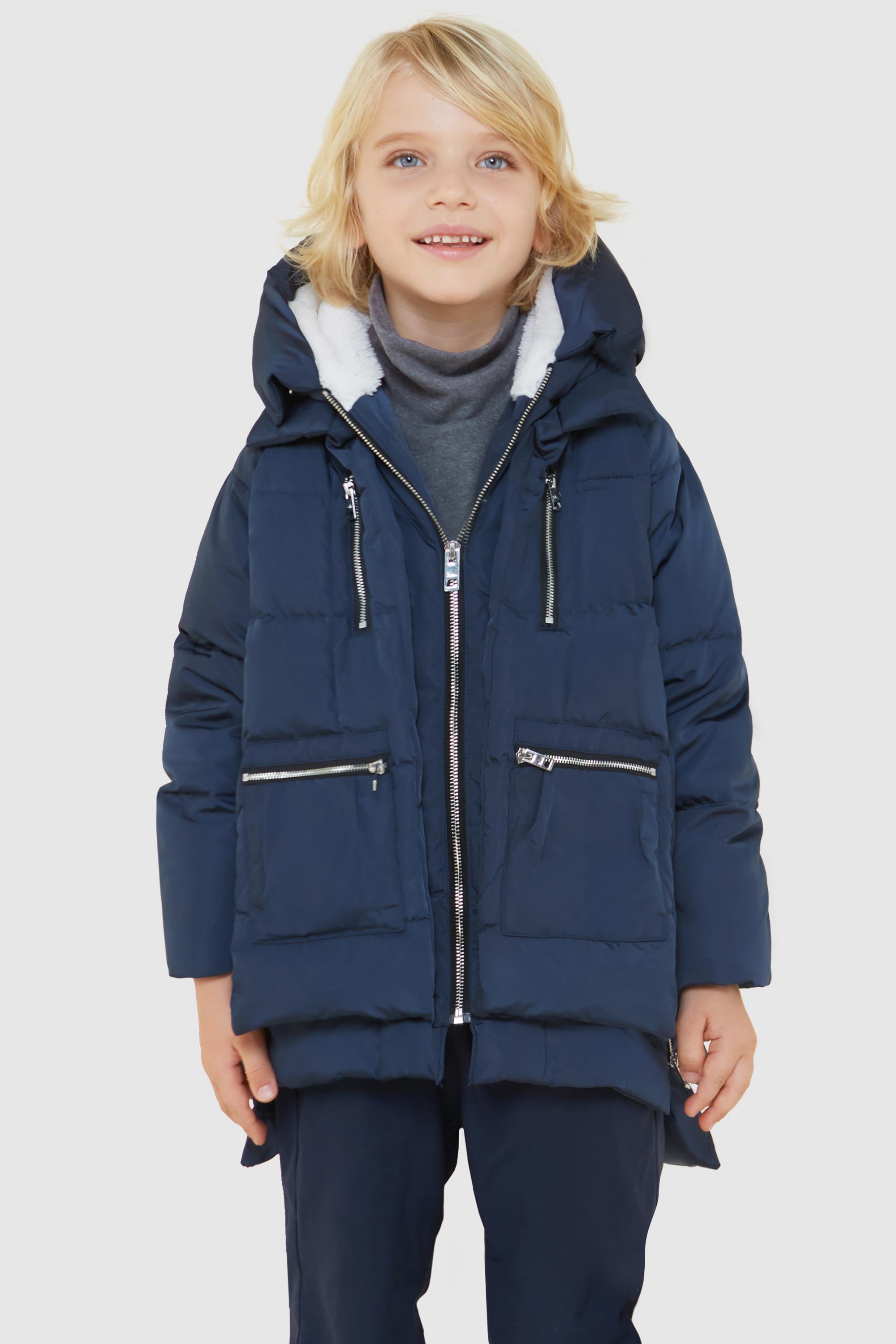 Orolay-092 Classics Kids Thickened Hooded Down Coat-Orolay 092 Classics Kids Thickened Hooded Down Coat #color_Pageant Blue