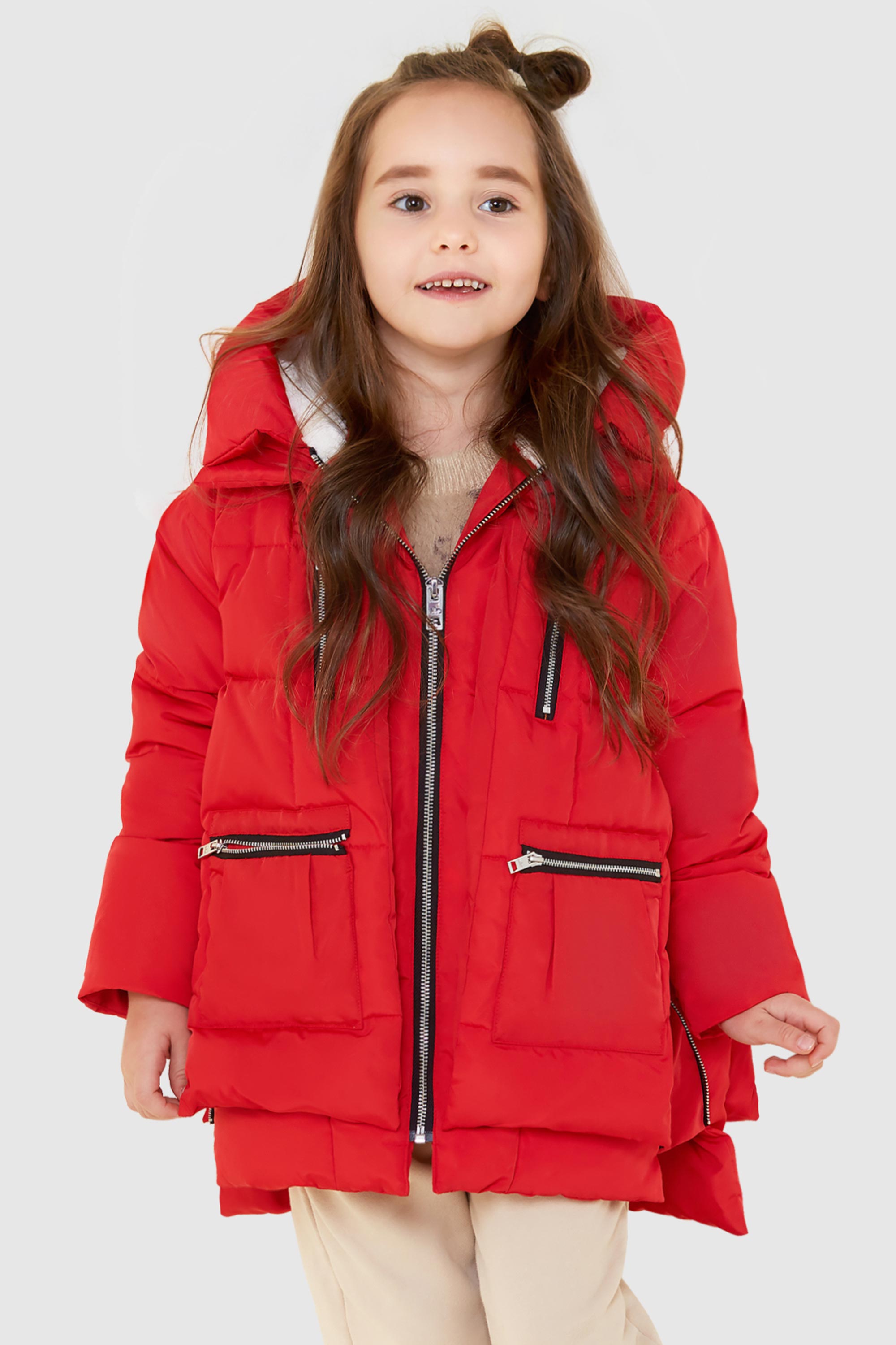 Orolay-092 Classics Kids Thickened Hooded Down Coat-Orolay 092 Classics Kids Thickened Hooded Down Coat #color_Fiery Red