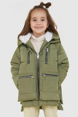 Orolay-092 Classics Kids Thickened Hooded Down Coat-Orolay 092 Classics Kids Thickened Hooded Down Coat #color_Peat Moss