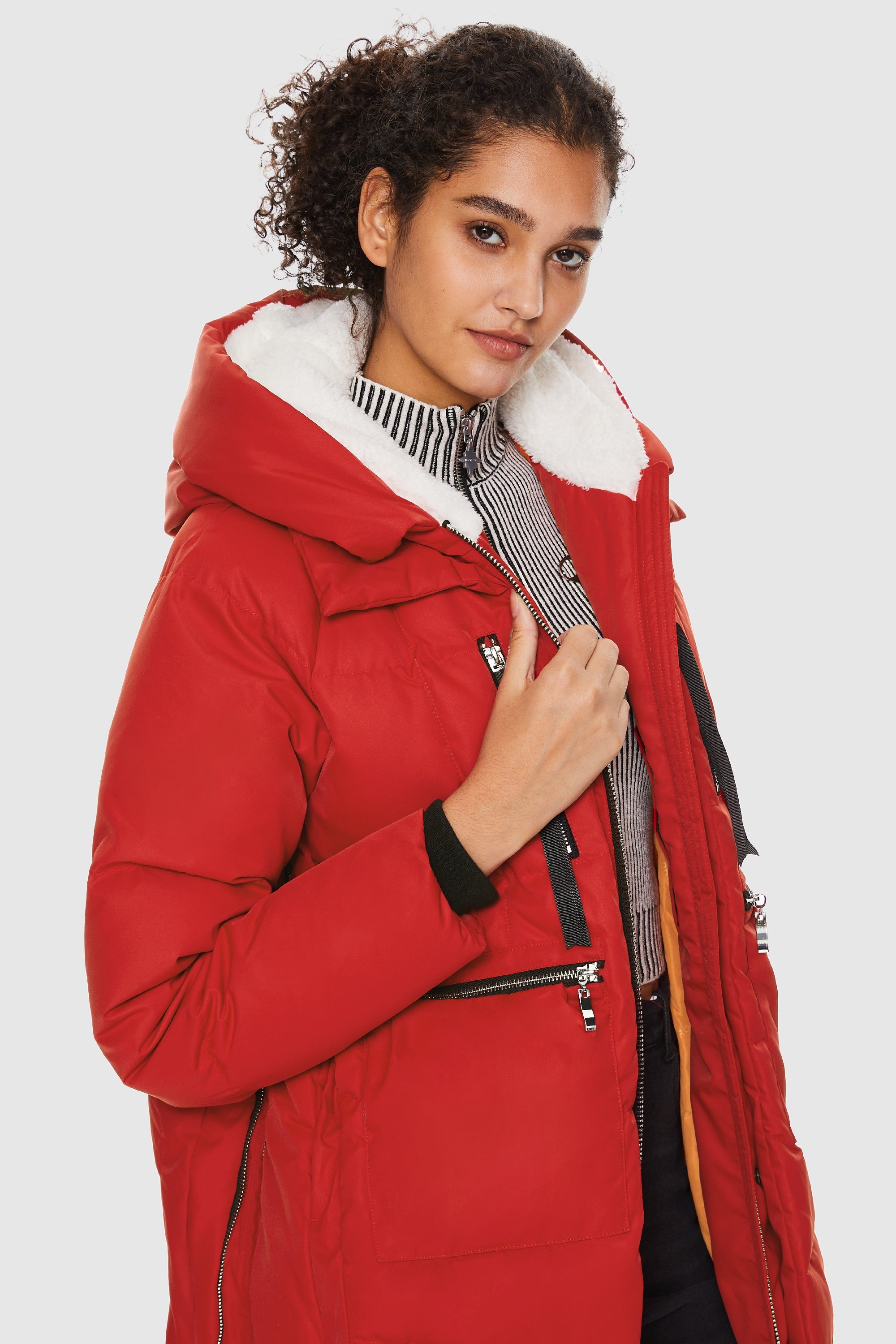 Orolay-092 Classics Women's Thickened Down Jacket-Orolay 092 Classics Women's Thickened Down Jacket #color_Fiery Red