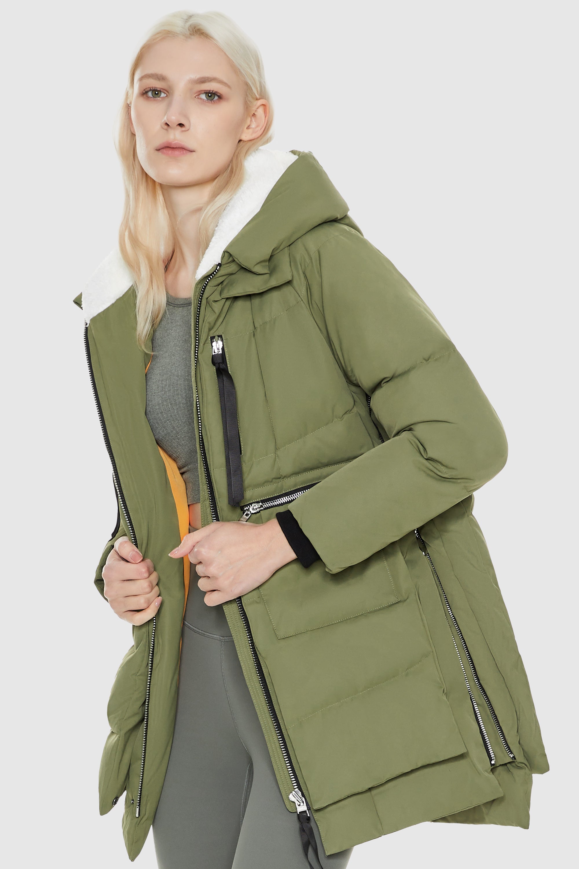 Orolay-092 Classics Women's Thickened Down Jacket-Orolay 092 Classics Women's Thickened Down Jacket #color_Peat Moss