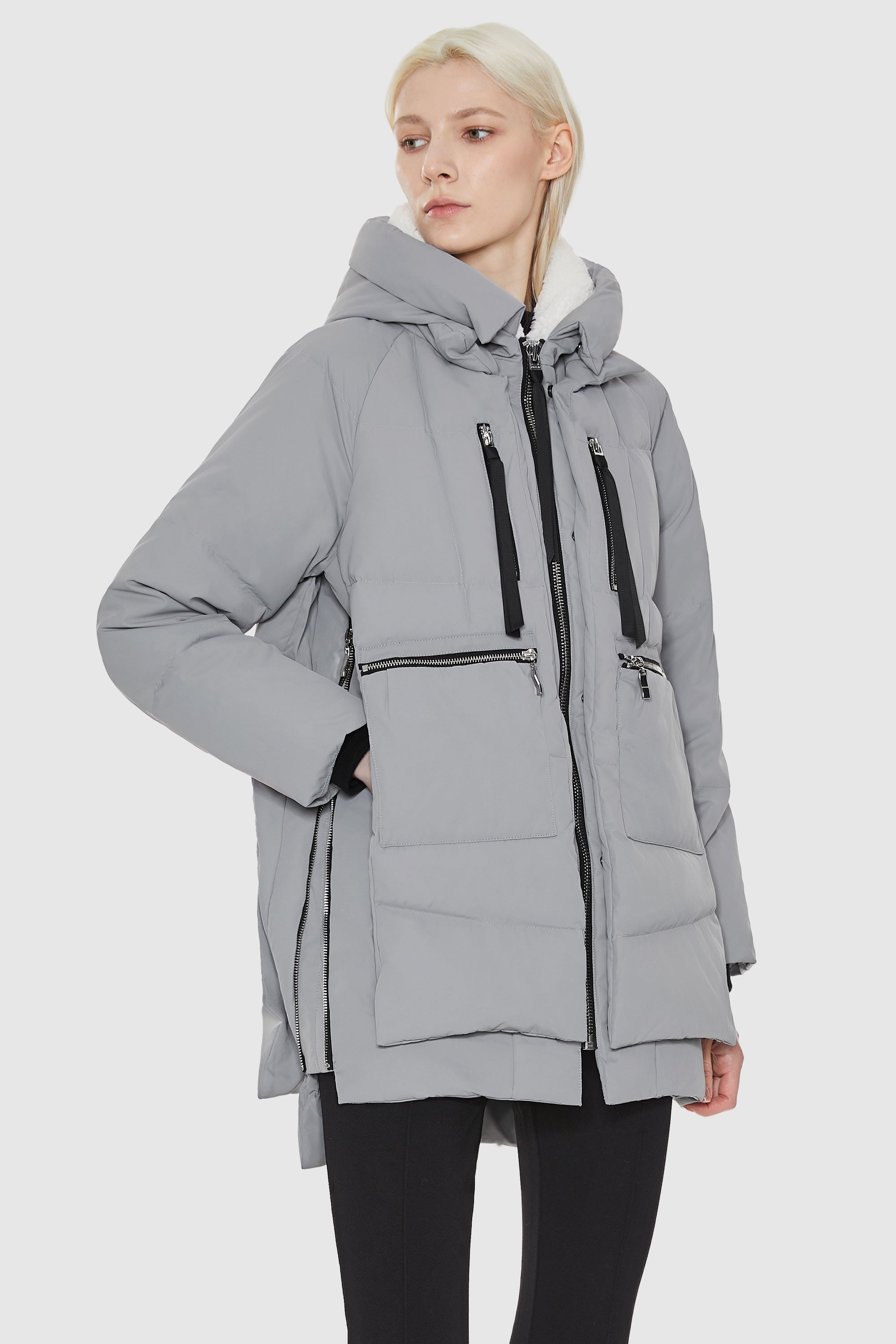 Orolay-092 Classics Women's Thickened Down Jacket-Orolay 092 Classics Women's Thickened Down Jacket #color_Gull Gray