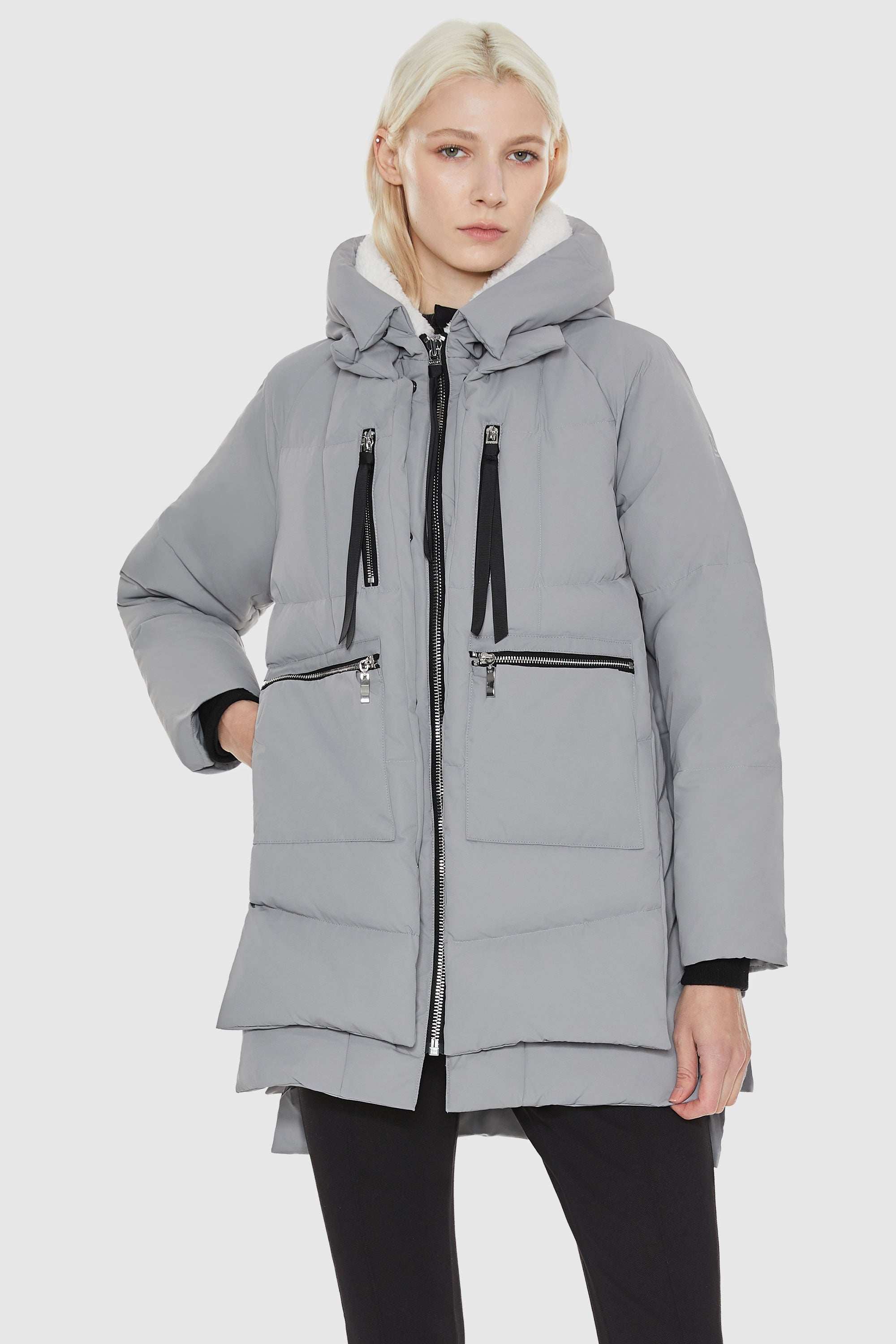 Orolay-092 Classics Women's Thickened Down Jacket-Orolay 092 Classics Women's Thickened Down Jacket #color_Gull Gray