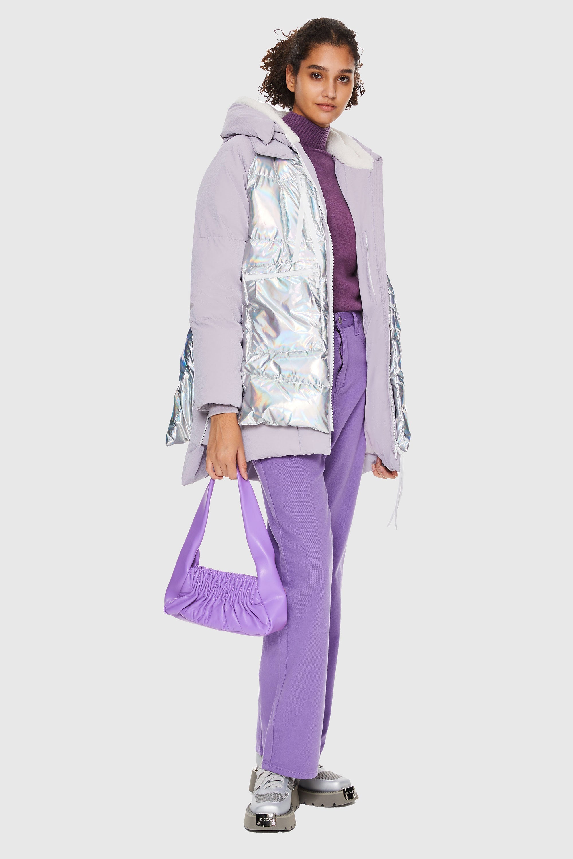 Orolay-092 Colorlay Chrome Down Jacket-#color_Light Purple