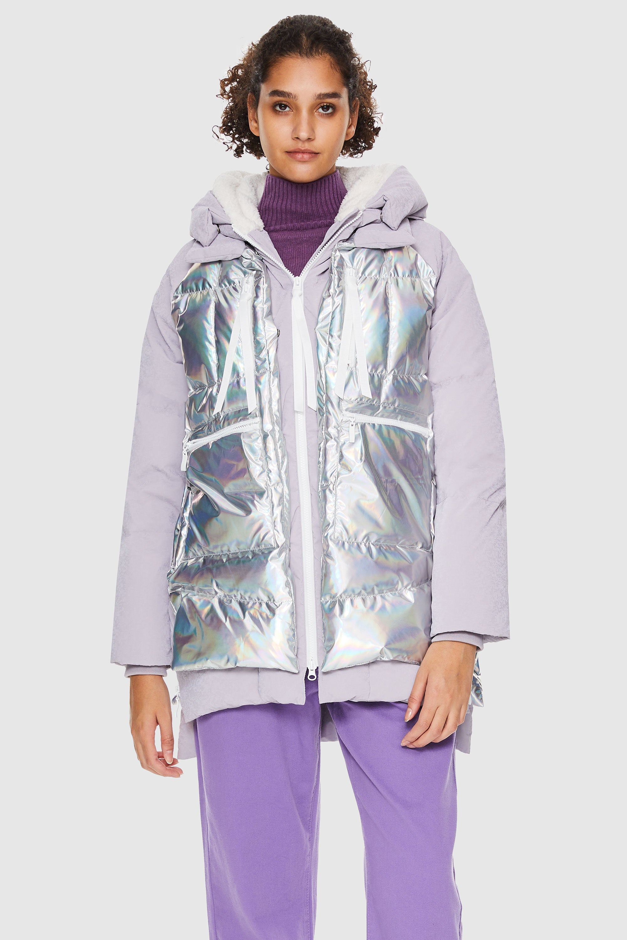 Orolay-092 Colorlay Chrome Down Jacket-#color_Light Purple