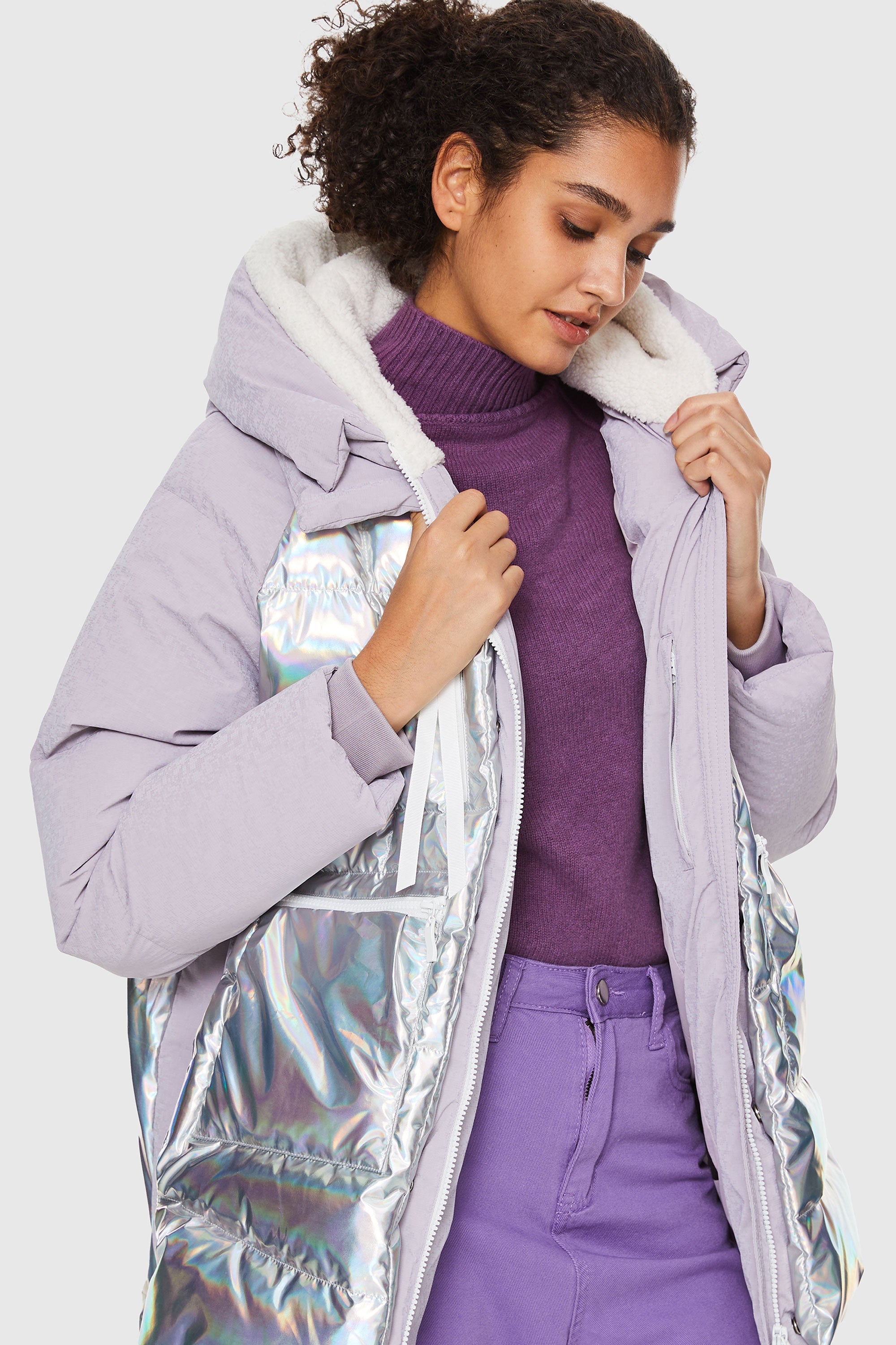 Orolay-092 Colorlay Chrome Down Jacket-#color_Light Purple