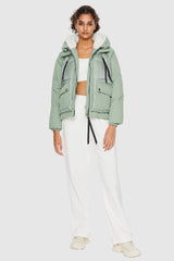 Orolay-092 Colorlay Cropped Hooded Puffer Jacket-#color_Sea Foam