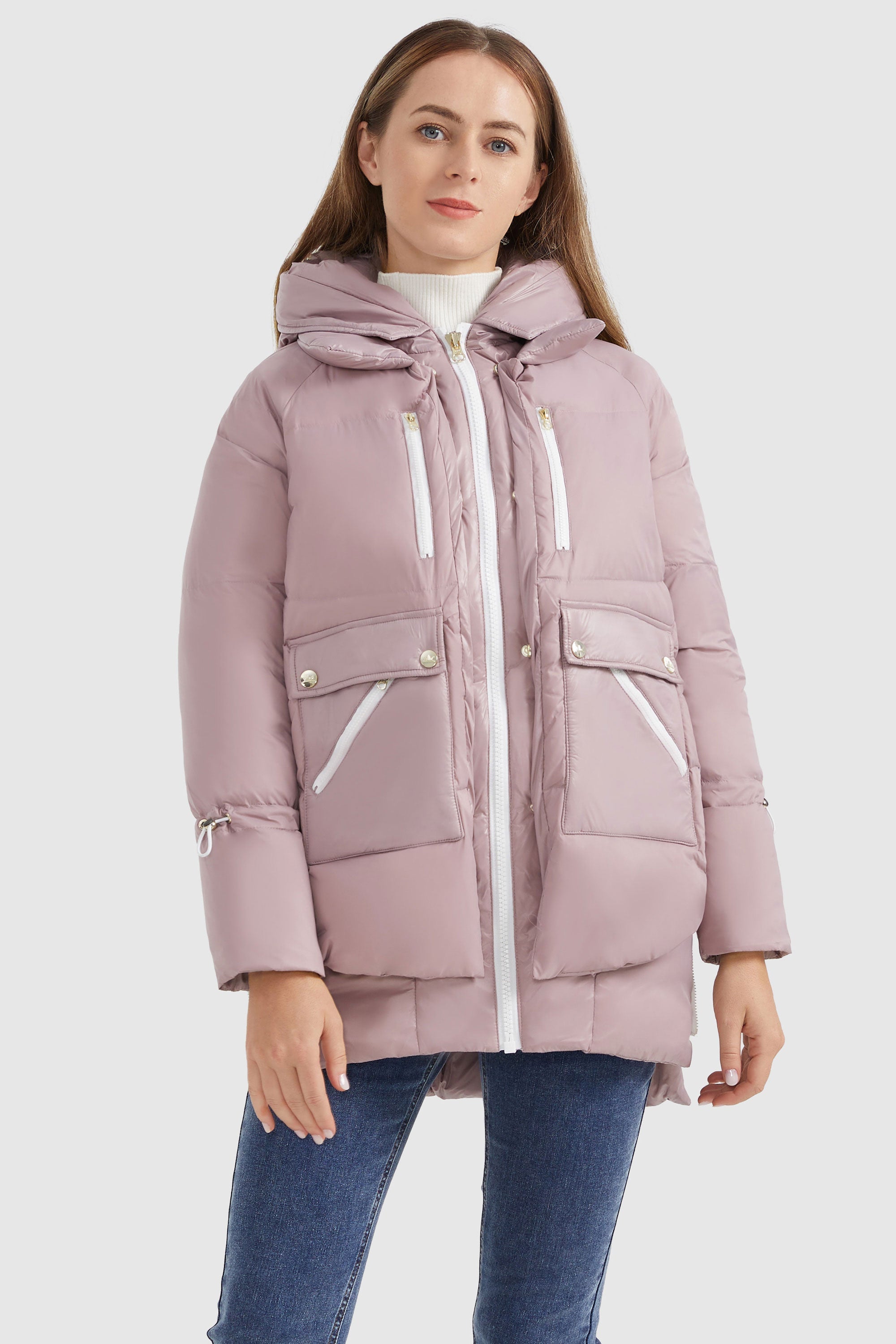 Orolay-092 Colorlay Thickened Down Jacket-#color_Sepia Rose