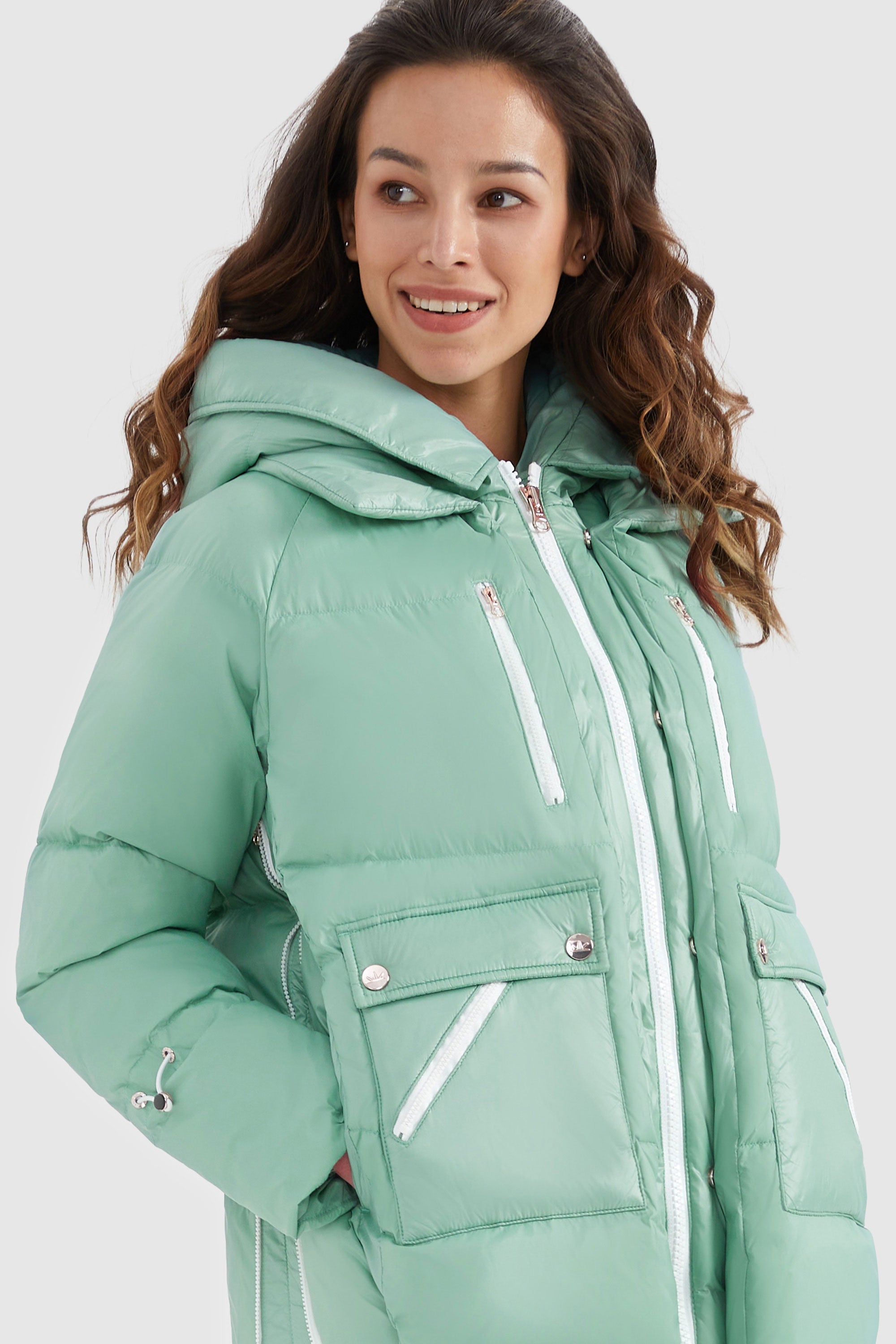 Orolay-092 Colorlay Thickened Down Jacket-#color_Lichen