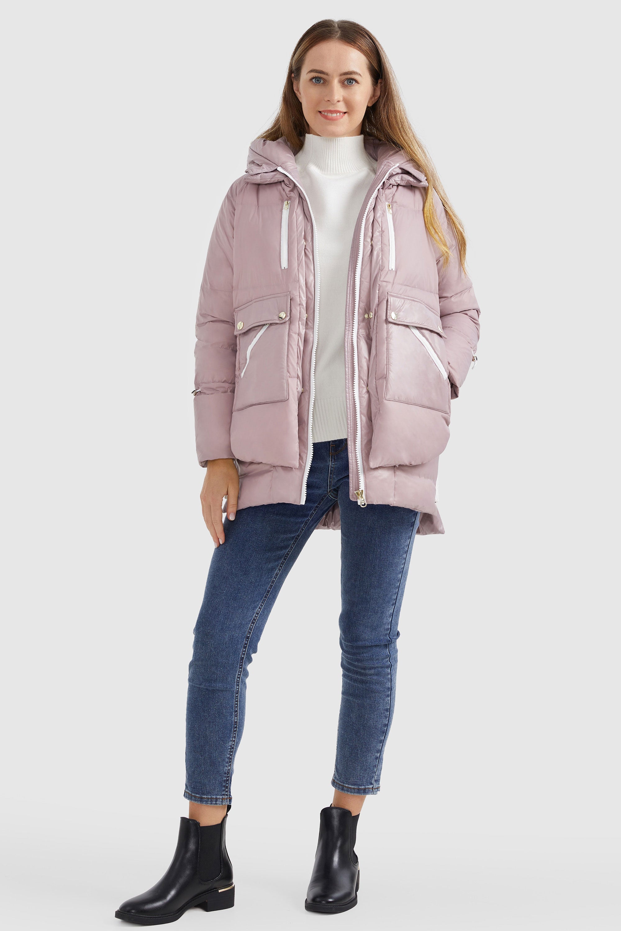 Orolay-092 Colorlay Thickened Down Jacket-#color_Sepia Rose