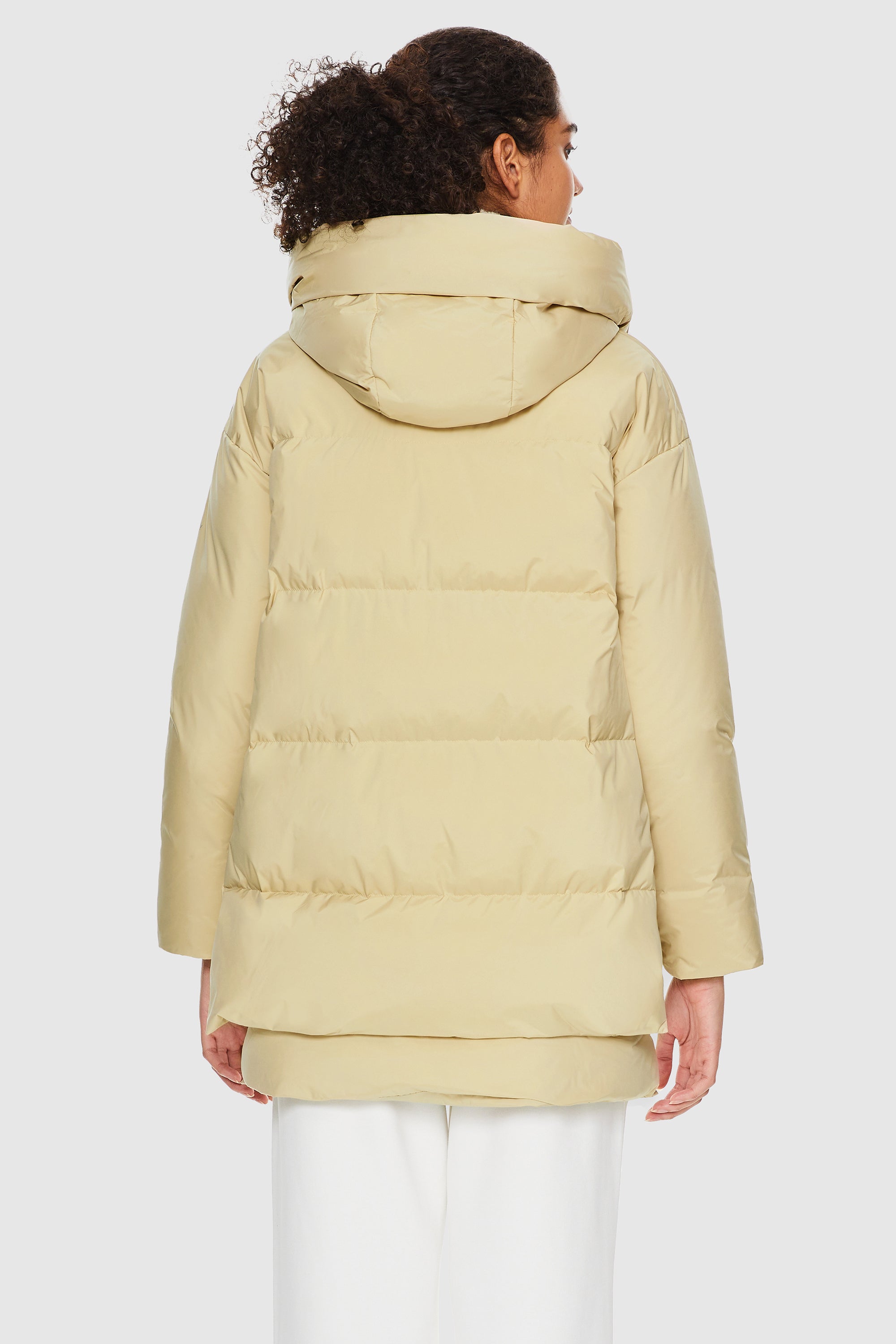 Orolay-092 O-Lab Hooded Down Jacket with Slitted Hem-#color_Summer Melon