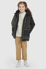 Orolay-092 O-Lab Kids Down Puffer-#color_Black