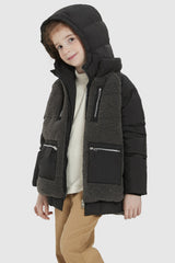 Orolay-092 O-Lab Kids Down Puffer-#color_Black