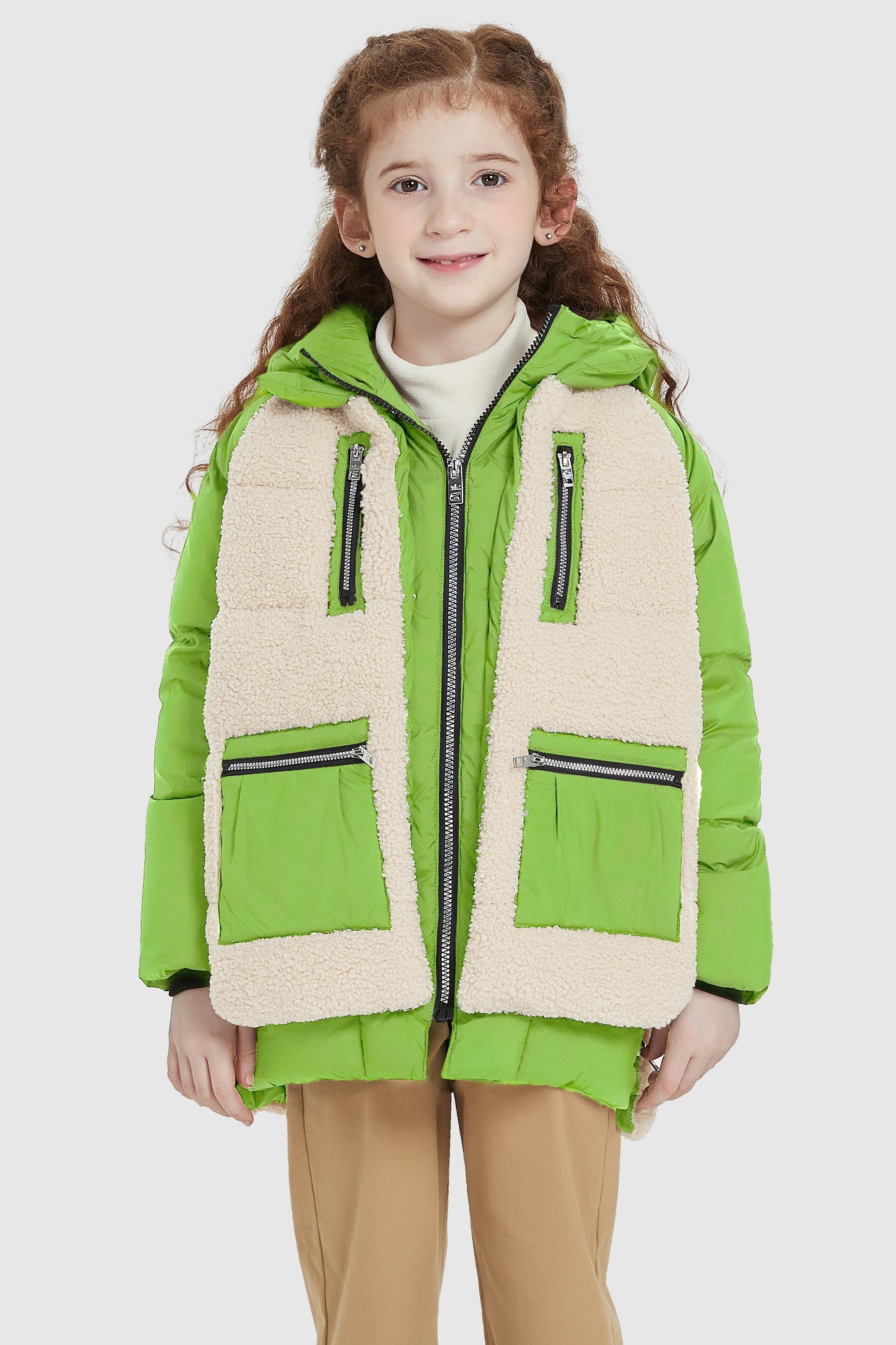 Orolay-092 O-Lab Kids Down Puffer-#color_Green Flash