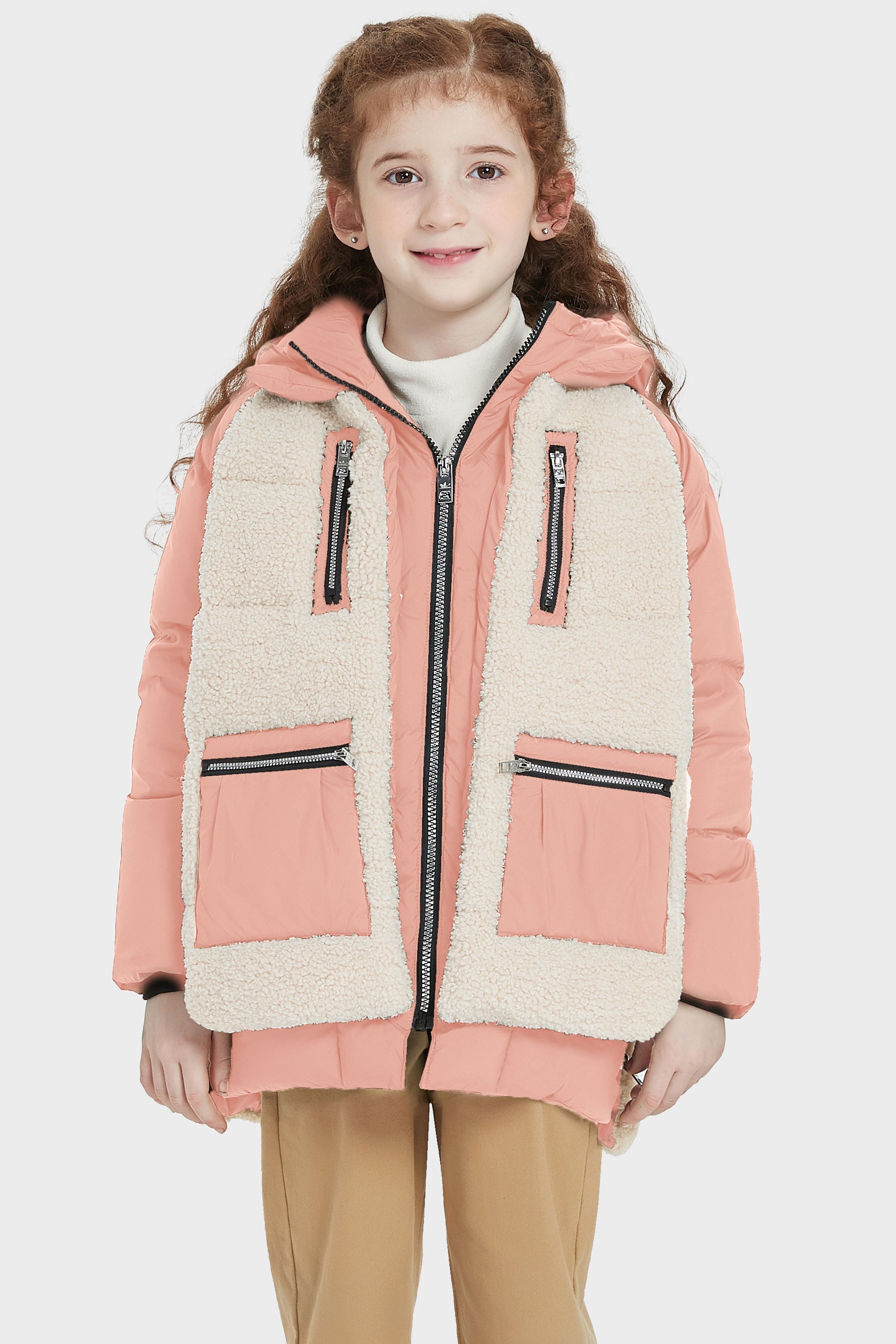 Orolay-092 O-Lab Kids Down Puffer-#color_Seashell Pink