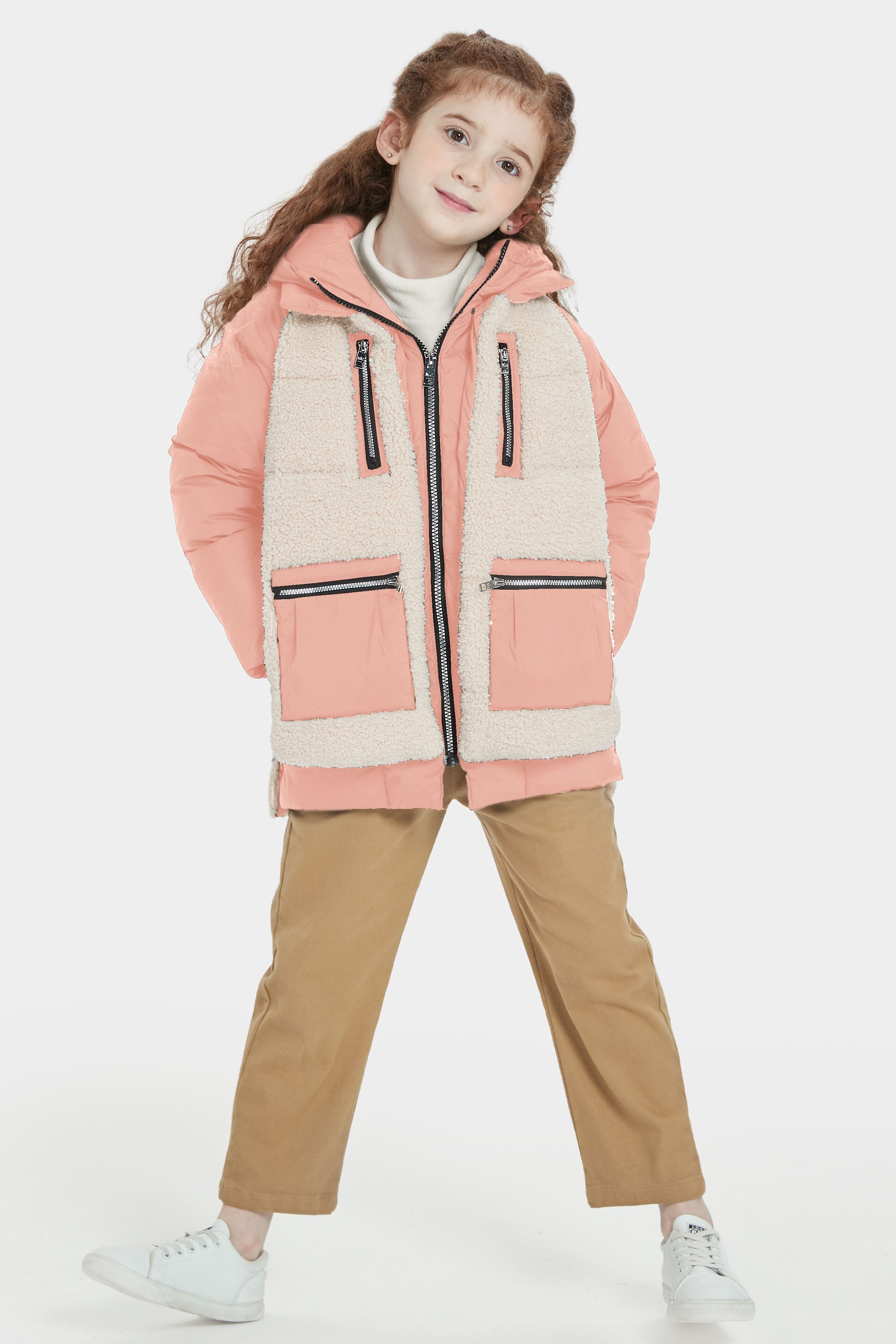 Orolay-092 O-Lab Kids Down Puffer-#color_Seashell Pink