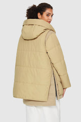 Orolay-092 O-Lab Thickened Puffer Jacket with Detachable Vest-#color_Frosted Almond