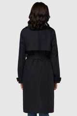 Orolay-3/4 Belted Double-Breasted Trench-women 3/4 Belted Double-Breasted Trench from Orolay #color_Black