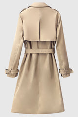 Orolay-3/4 Belted Double-Breasted Trench-women 3/4 Belted Double-Breasted Trench from Orolay - #color_Frosted Almond