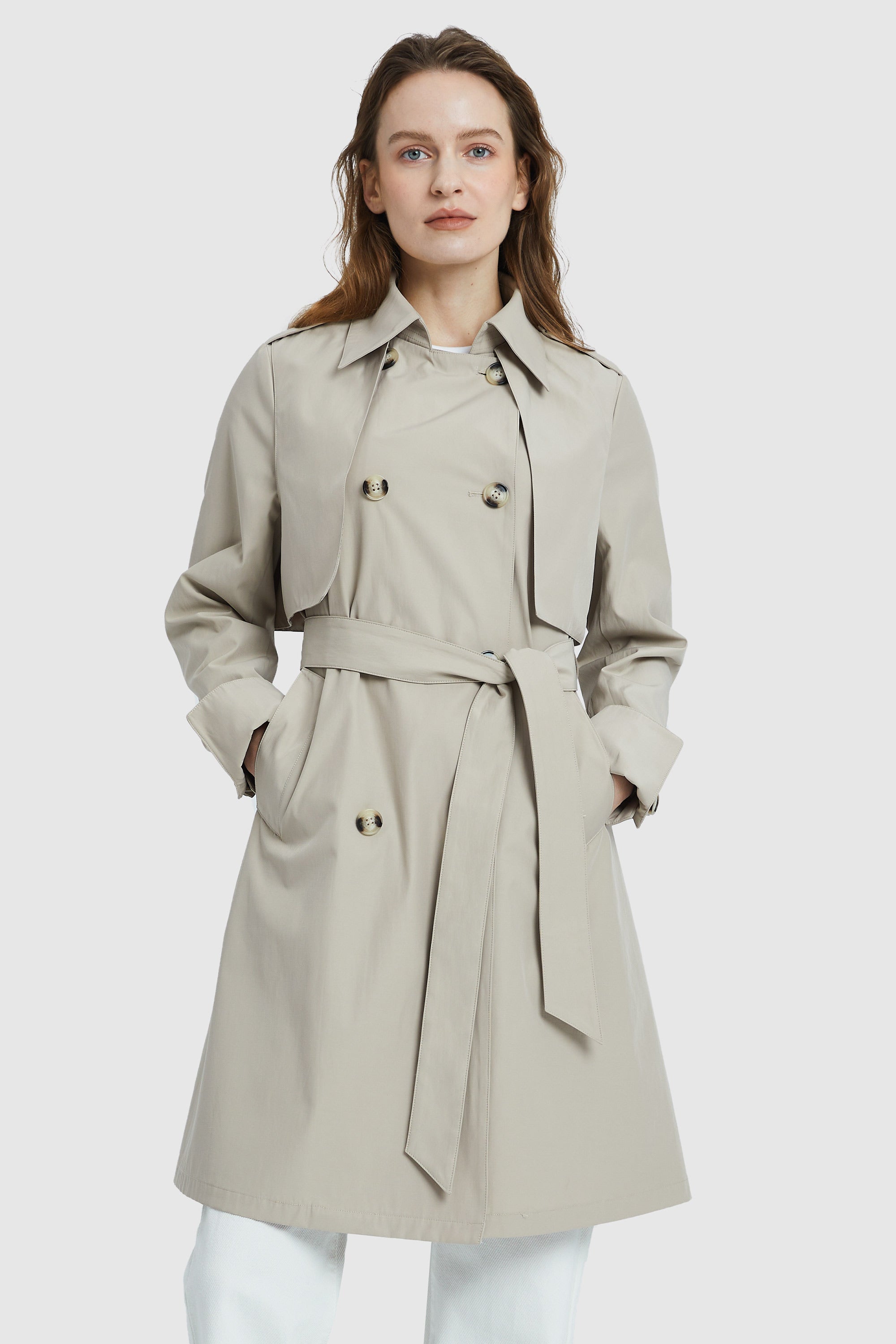 Orolay-3/4 Trench with Removable Vest-#color_Moonstruck