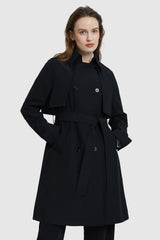 Orolay-3/4 Trench with Removable Vest-#color_Black