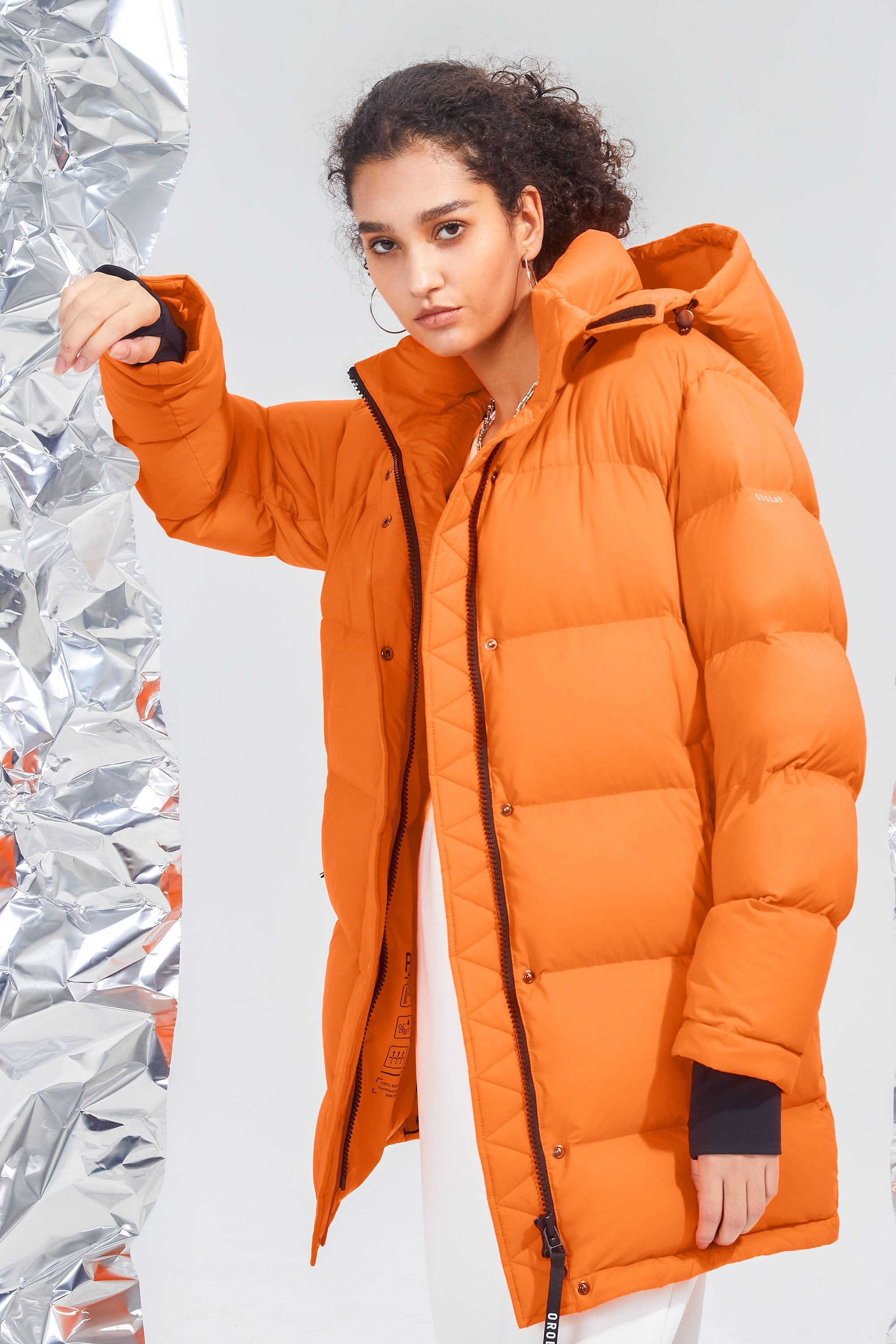 Orolay-Aurora Detachable Hood Down Puffer-#color_Bright Marigold