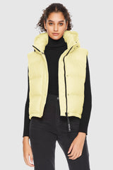 Orolay-Aurora Hooded Puffer Vest-#color_Lightyellow