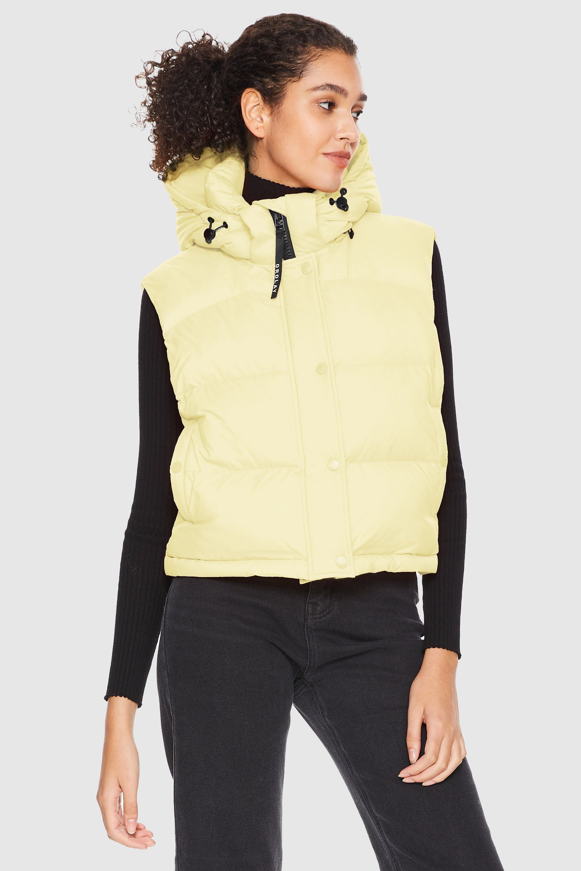 Orolay-Aurora Hooded Puffer Vest-#color_Lightyellow