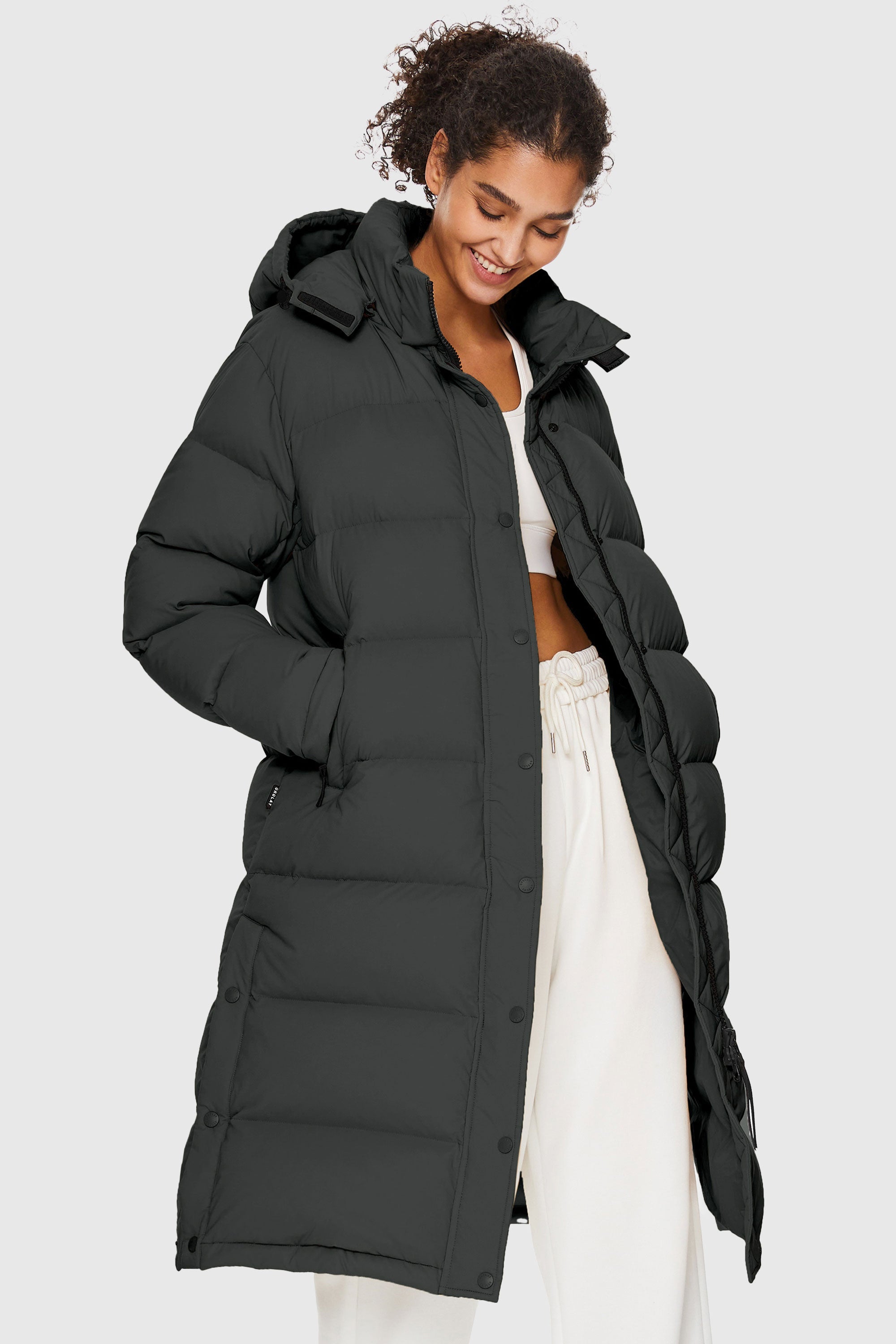 Orolay-Aurora Long Detachable Hooded Down Parka-#color_Volcanic Ash