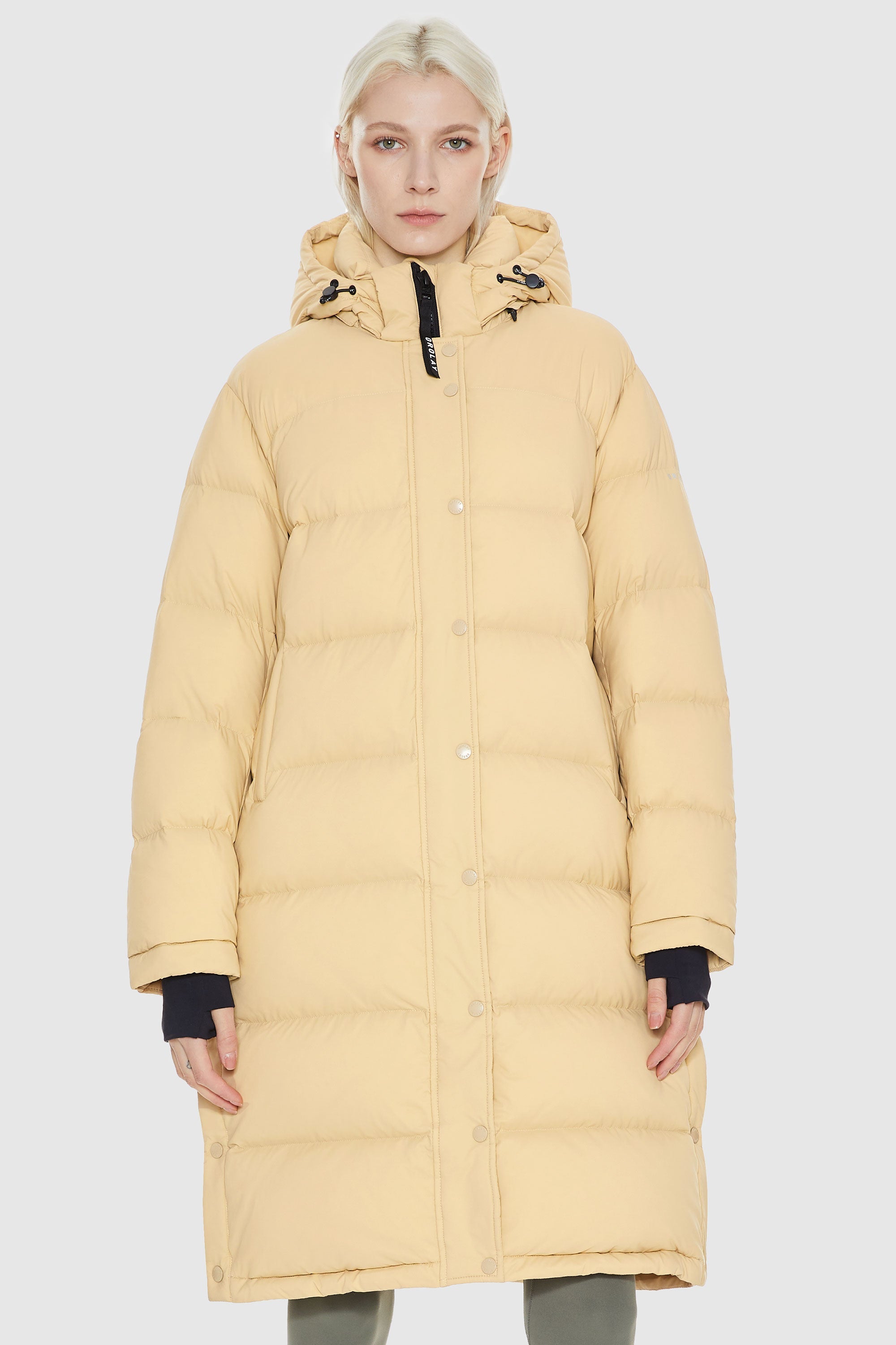 Orolay-Aurora Long Detachable Hooded Down Parka-#color_Summer Melon