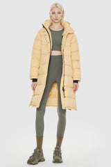 Orolay-Aurora Long Detachable Hooded Down Parka-#color_Summer Melon