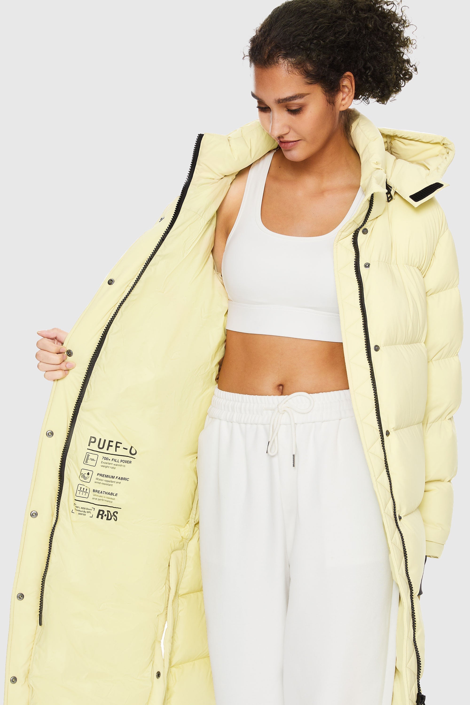 Orolay-Aurora Long Down Parka-#color_Lightyellow