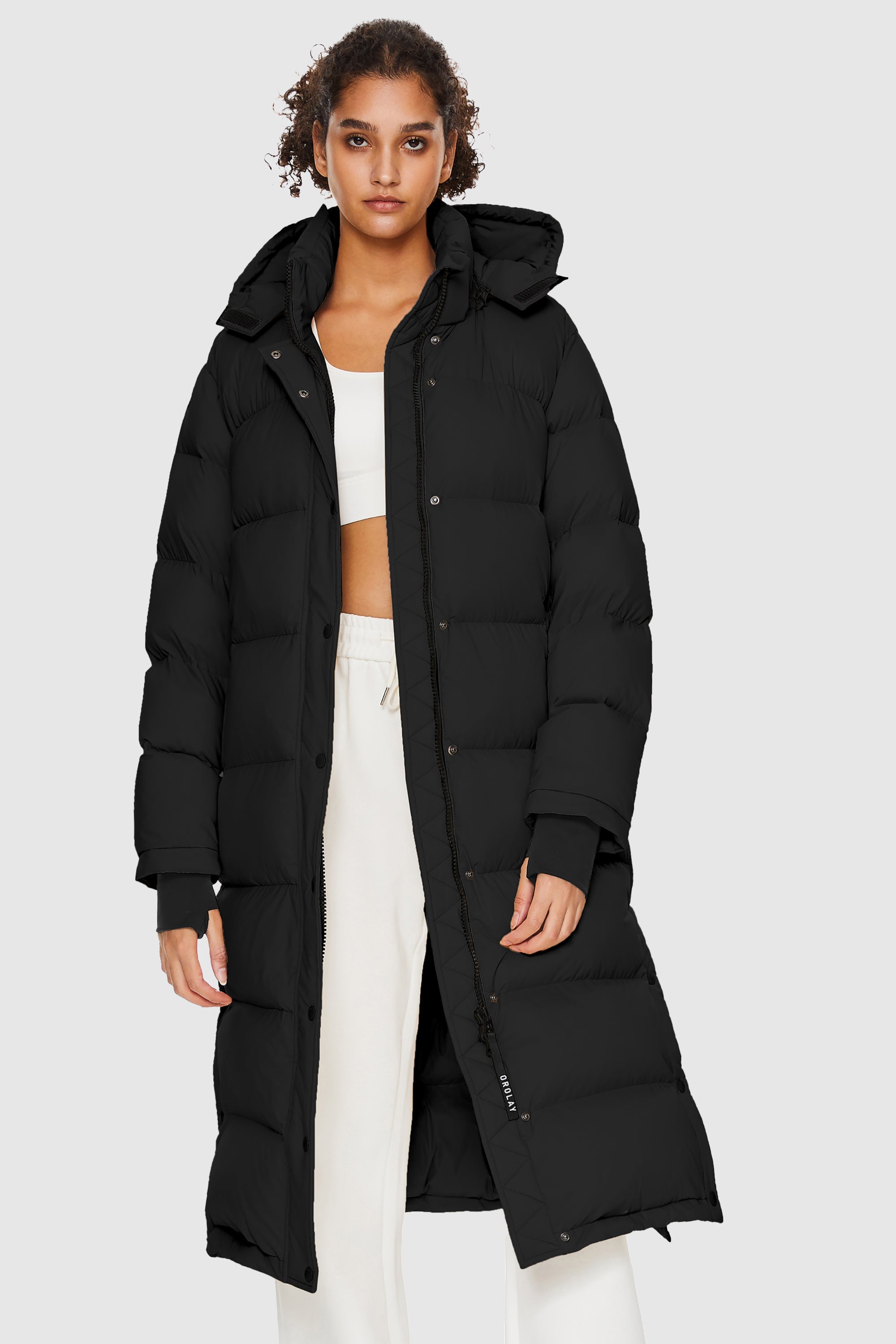 Orolay-Aurora Long Down Parka-#color_Black