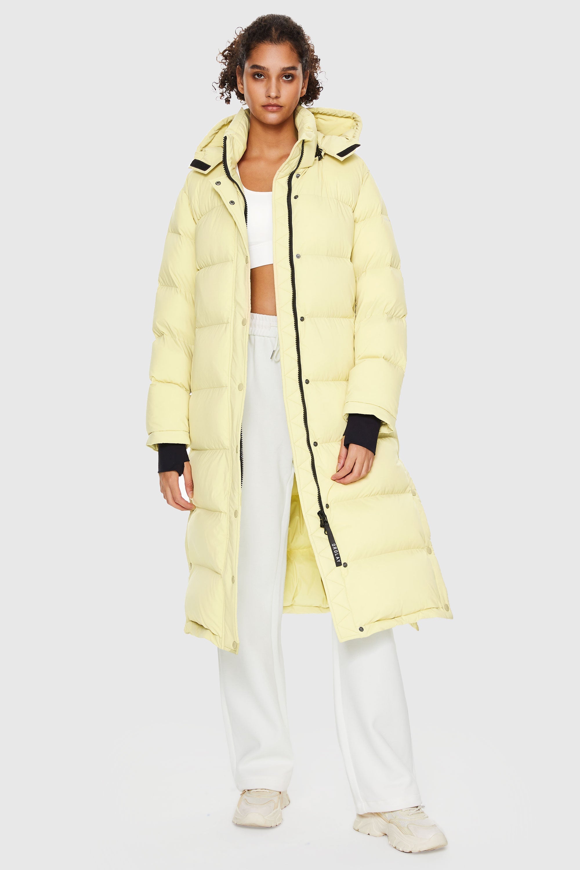 Orolay-Aurora Long Down Parka-#color_Lightyellow